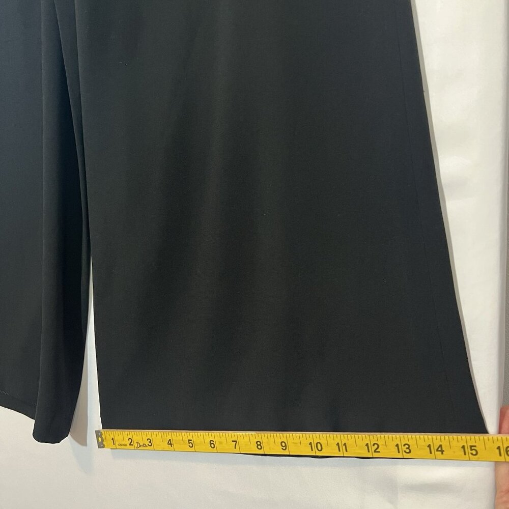 St. John Women’s Wide Leg Dress Pants Size 12 Black High Rise Zipper - Picture 7 of 12